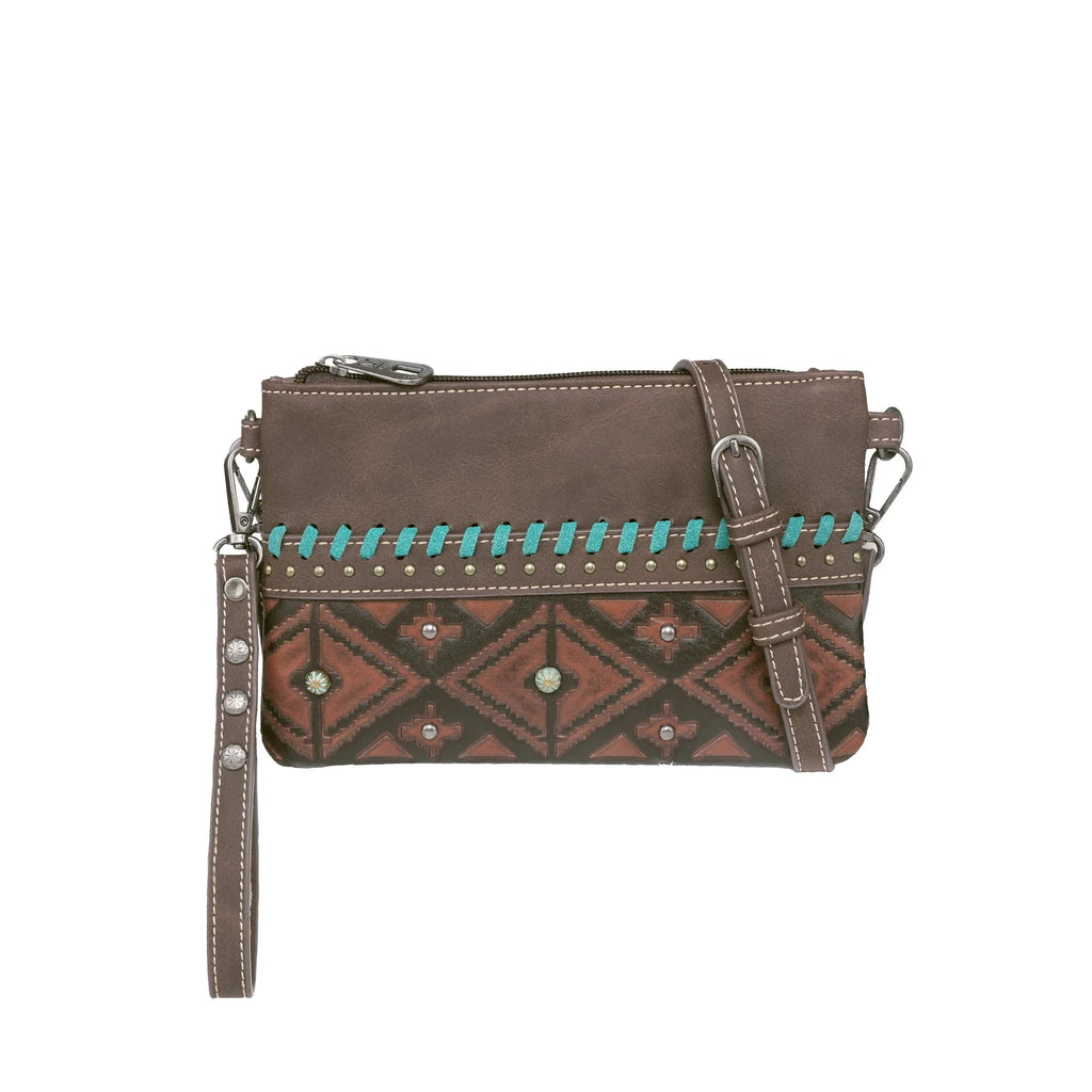 MW Aztec Collection Clutch/Crossbody ~ Coffee - Henderson's Western Store