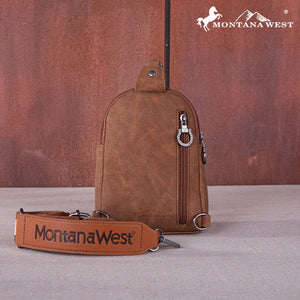 Load image into Gallery viewer, MW Embroidered Cut-out Boot Scroll Sling Bag - Henderson&#39;s Western Store