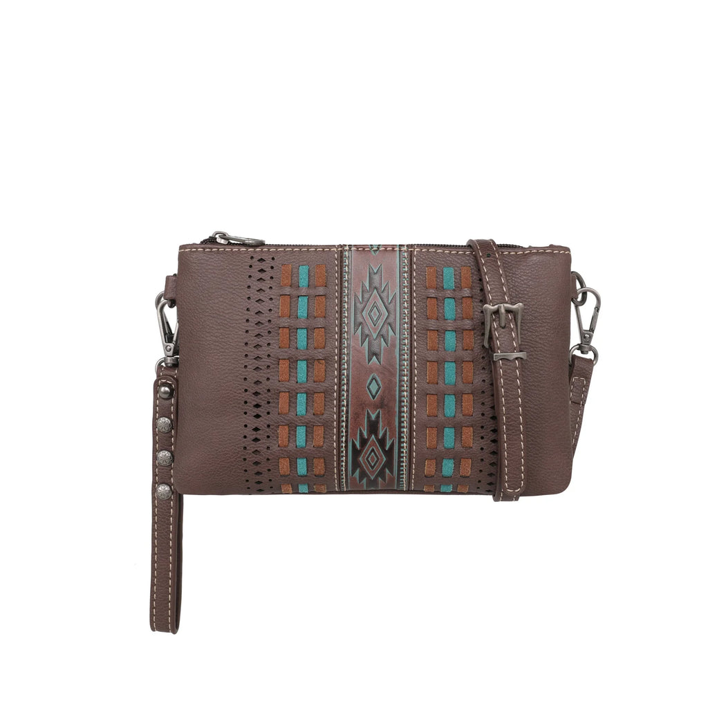 MW Aztec Embossed Collection Clutch/Crossbody ~ Coffee - Henderson's Western Store