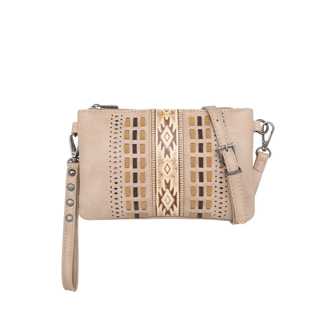 MW Aztec Embossed Collection Clutch/Crossbody ~ Tan - Henderson's Western Store
