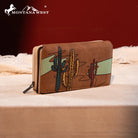 MW Embroidered Cactus Wallet ~ Brown - Henderson's Western Store
