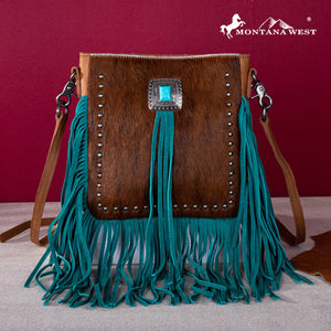 Load image into Gallery viewer, MW Genuine Leather Hair-On Cowhide Fringe Bohemian Crossbody - Henderson&#39;s Western Store