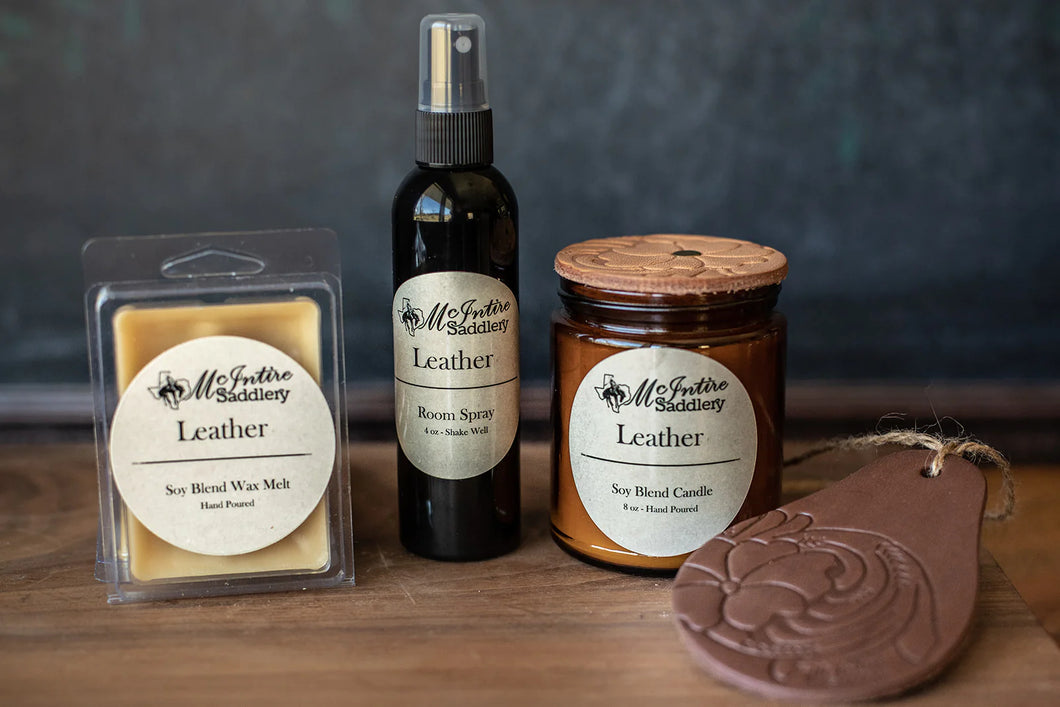 McIntire Saddlery Candles ~ Leather - Henderson's Western Store