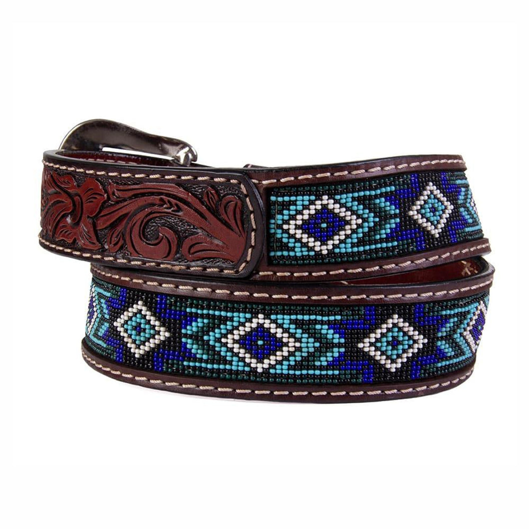 Twisted X Beaded Inlay Belt- Royal - Henderson's Western Store