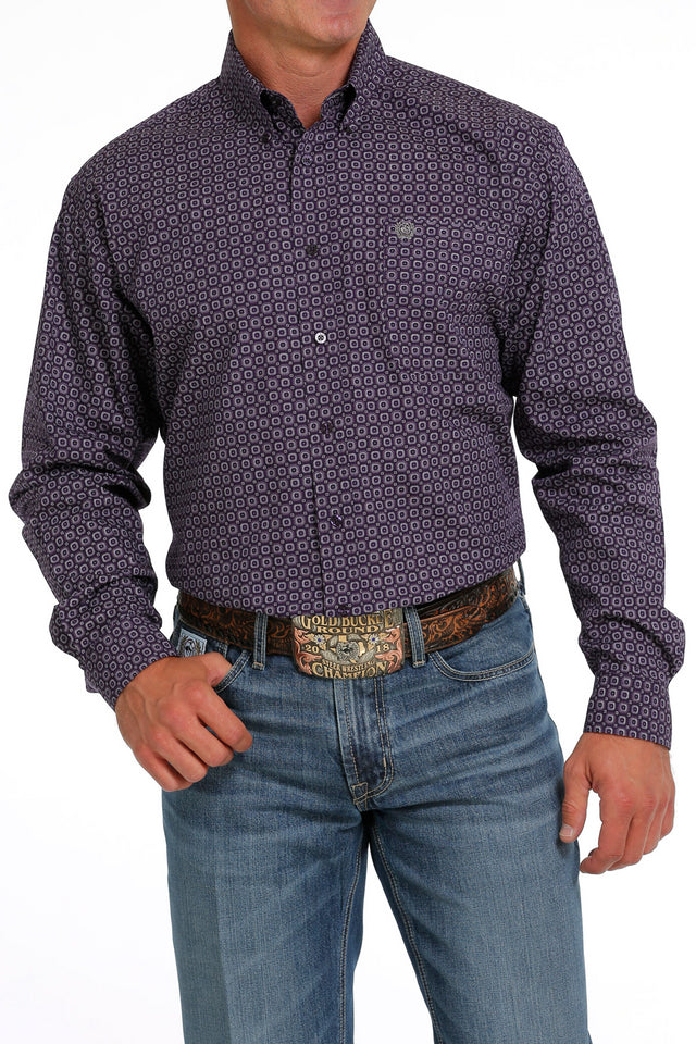 Cinch Plain Weave  ~ Purple Geo - Henderson's Western Store