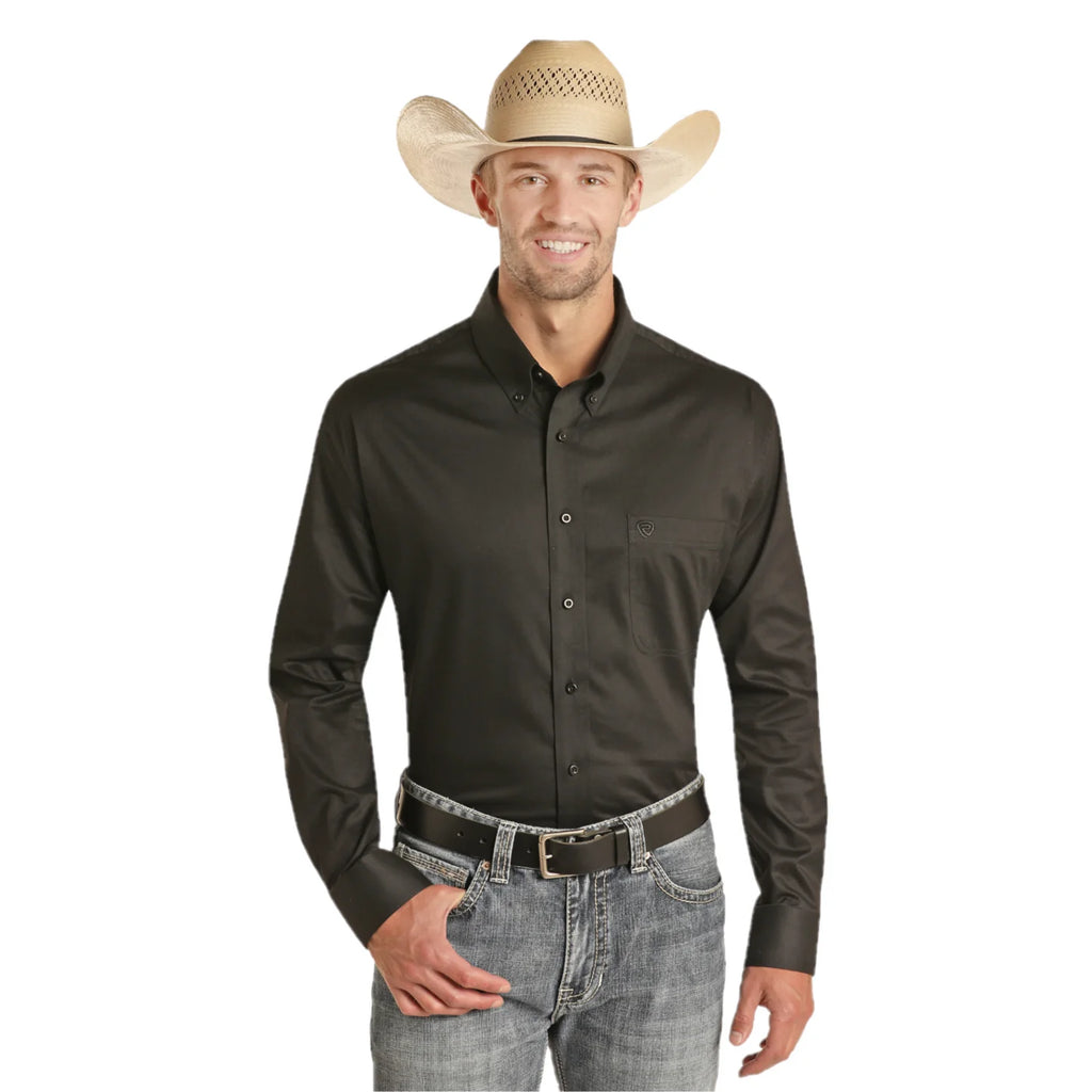 Men's Black Solid Shirt by Rock & Roll - Henderson's Western Store