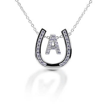Kelly Herd Horseshoe Initial Necklace ~ A - Henderson's Western Store