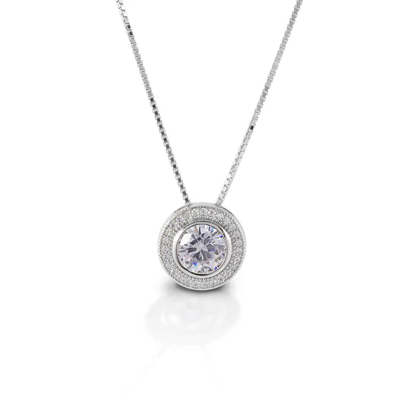 Kelly Herd Round Bezel Set Pave Pendant - Henderson's Western Store