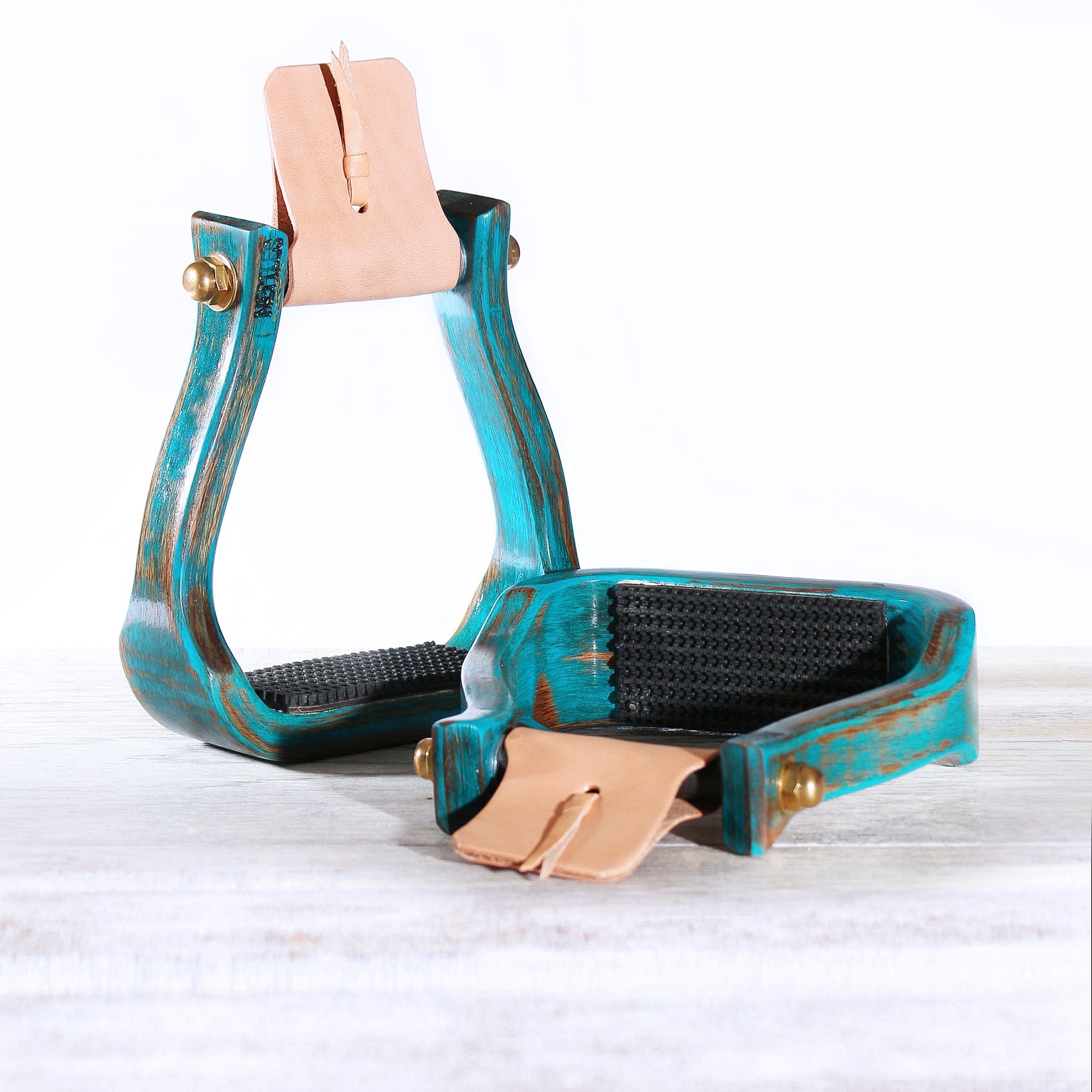 The Barrel Racer by Nettles Stirrups ~ Turquoise - Henderson's Western Store