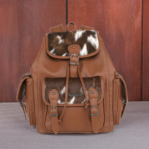 Load image into Gallery viewer, Wrangler Hair-on Cowhide Backpack ~ Brown - Henderson&#39;s Western Store
