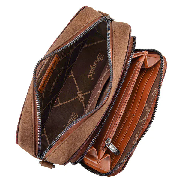 Wrangler Southwestern Dual Sided Crossbody ~ Pink - Henderson's Western Store