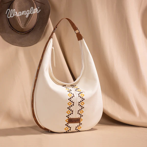 Wrangler Aztec Embroidered Hobo ~ Beige - Henderson's Western Store