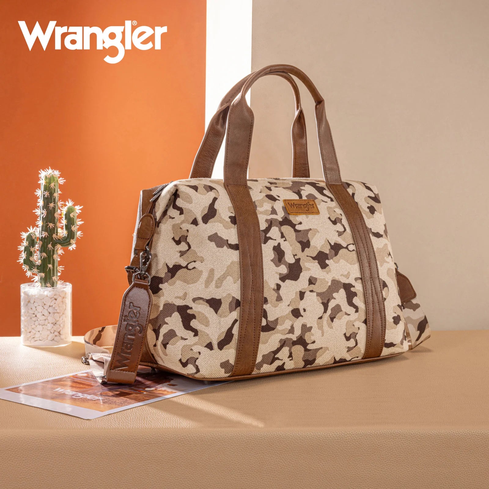 Wrangler Camo Print Collection Duffle Bag -Brown - Henderson's Western Store