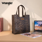 Wrangler Leopard Print Tote Bag- Coffee - Henderson's Western Store