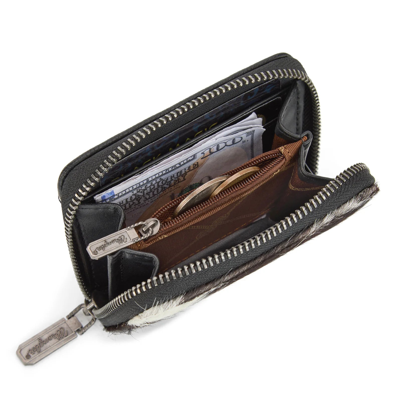 Wrangler Cowhide Zip-Around Wallet ~ Black - Henderson's Western Store