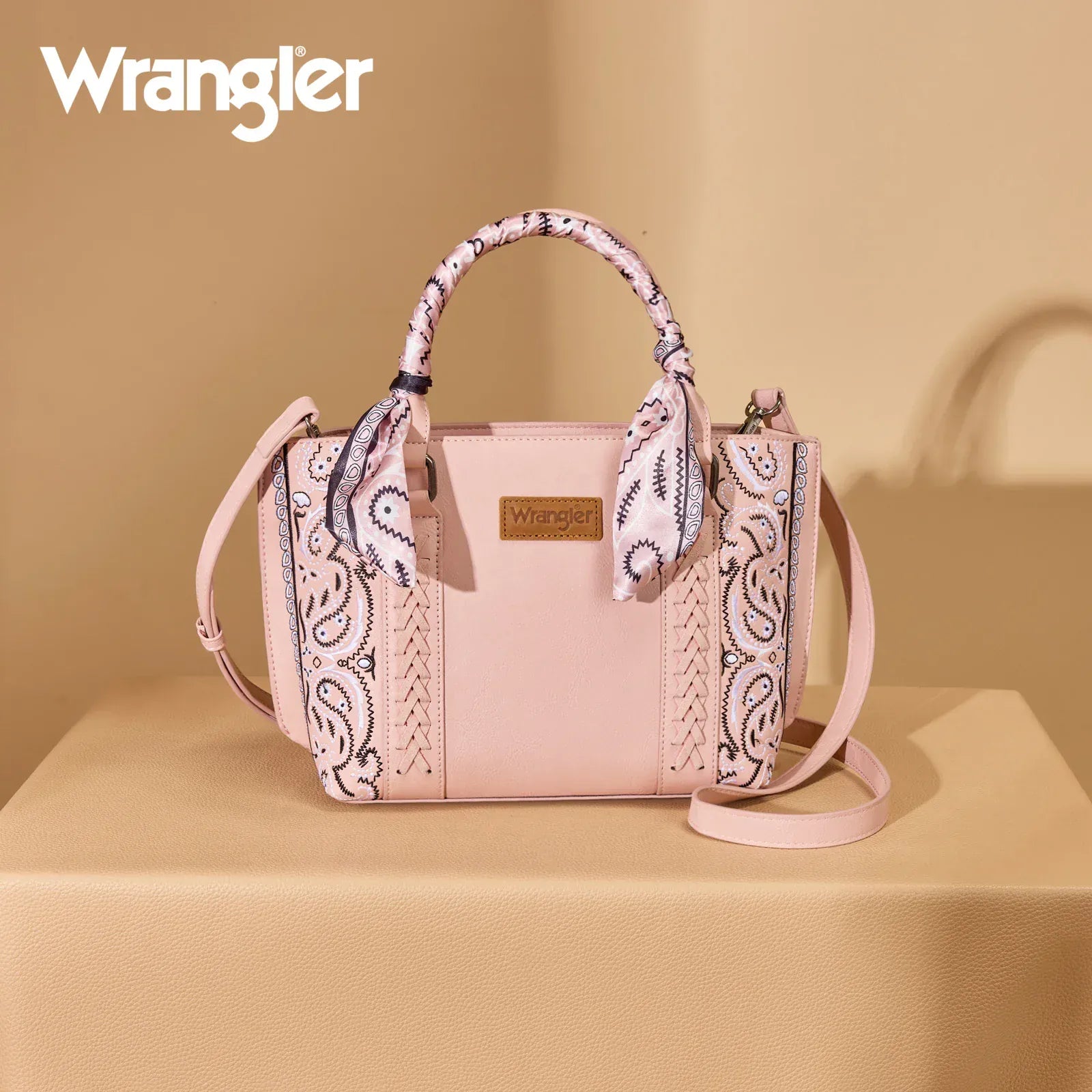 Wrangler Bandana Paisley Print Tote/Crossbody -Pink - Henderson's Western Store