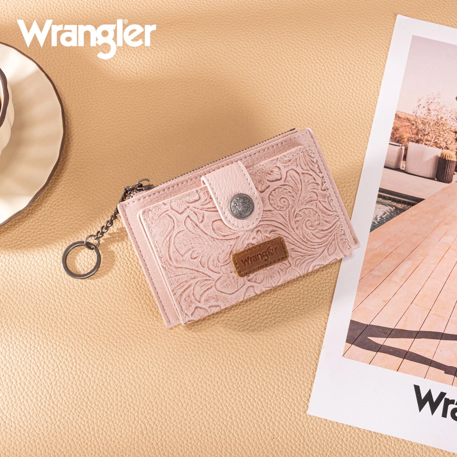Wrangler Floral Embossed Bi-fold Wallet ~ Pink - Henderson's Western Store