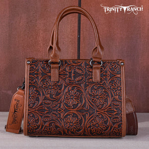 Load image into Gallery viewer, Trinity Ranch Floral Tooled Carry Tote/Crossbody - Henderson&#39;s Western Store