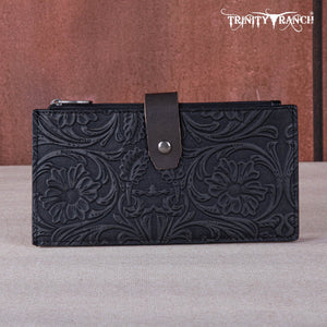 Load image into Gallery viewer, Trinity Ranch Floral Tooled Bi-Fold Wallet/Card Organizer - Henderson&#39;s Western Store