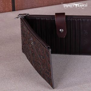 Load image into Gallery viewer, Trinity Ranch Floral Tooled Bi-Fold Wallet/Card Organizer - Henderson&#39;s Western Store