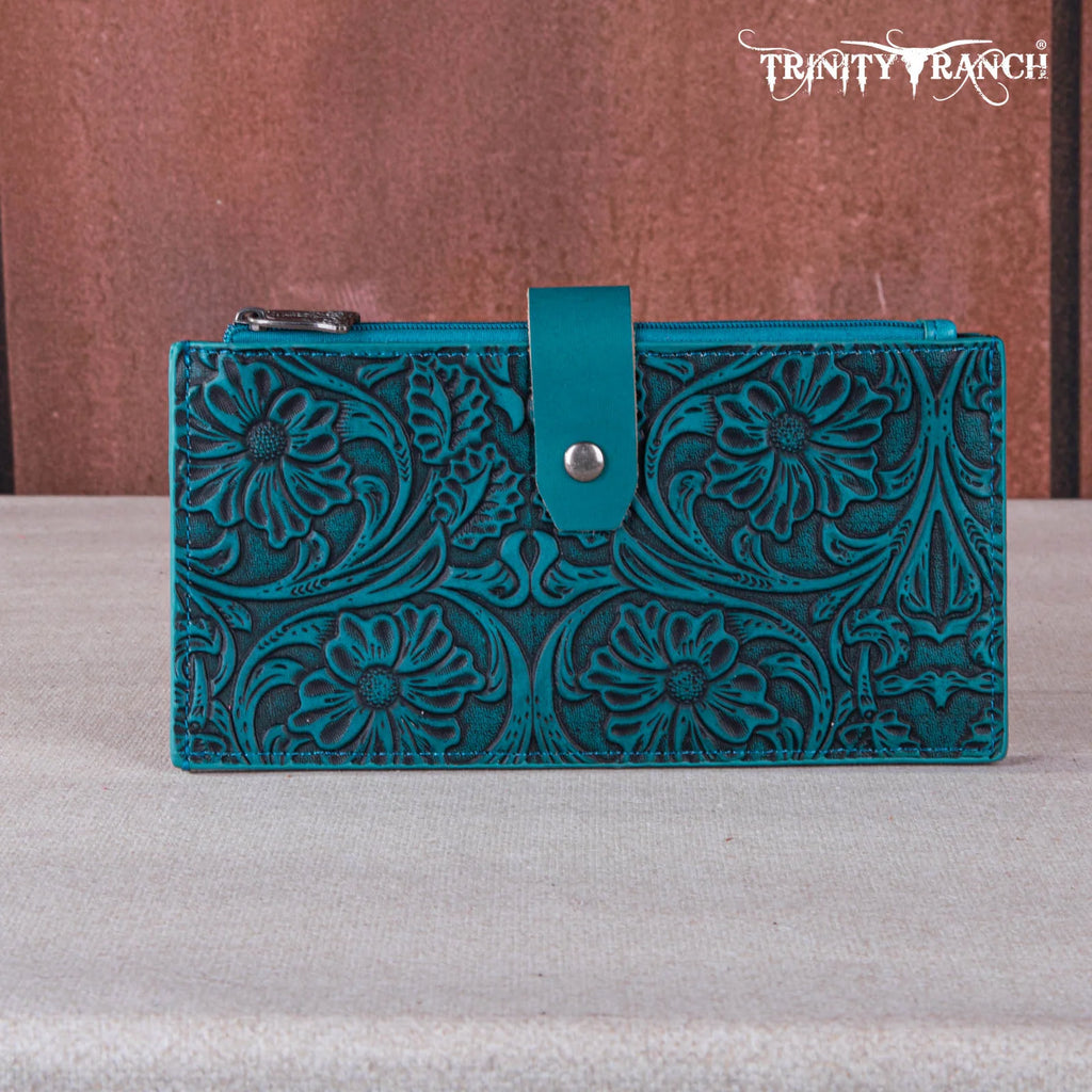 Trinity Ranch Floral Tooled Bi-Fold Wallet/Card Organizer - Henderson's Western Store