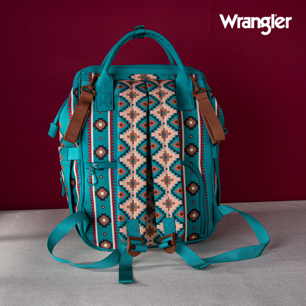 Wrangler Aztec Printed Callie Backpack ~ Turquoise - Henderson's Western Store