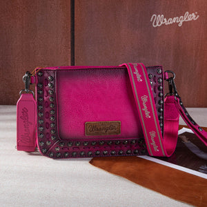 Load image into Gallery viewer, Wrangler Rivets Crossbody/Wristlet ~ Hot Pink - Henderson&#39;s Western Store