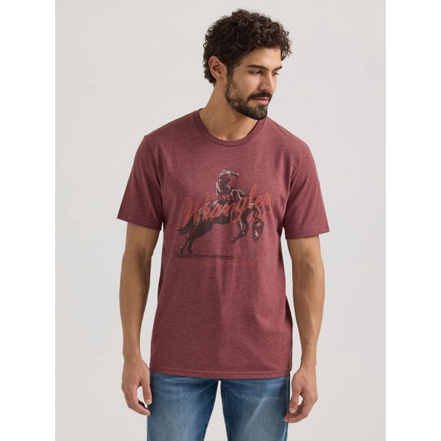 Men's Wrangler Tee ~ Burgundy - Henderson's Western Store