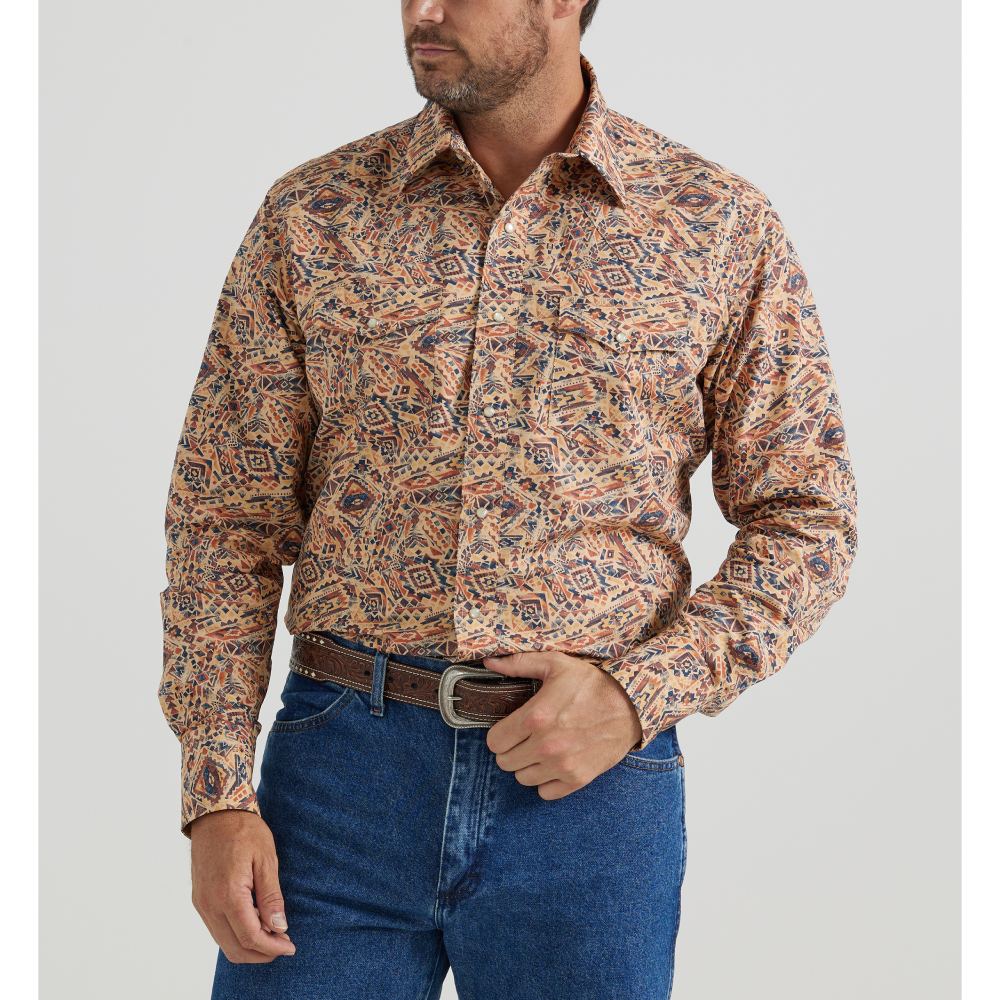 Checotah Western Shirt by Wrangler ~ Clay Aztec - Henderson's Western Store