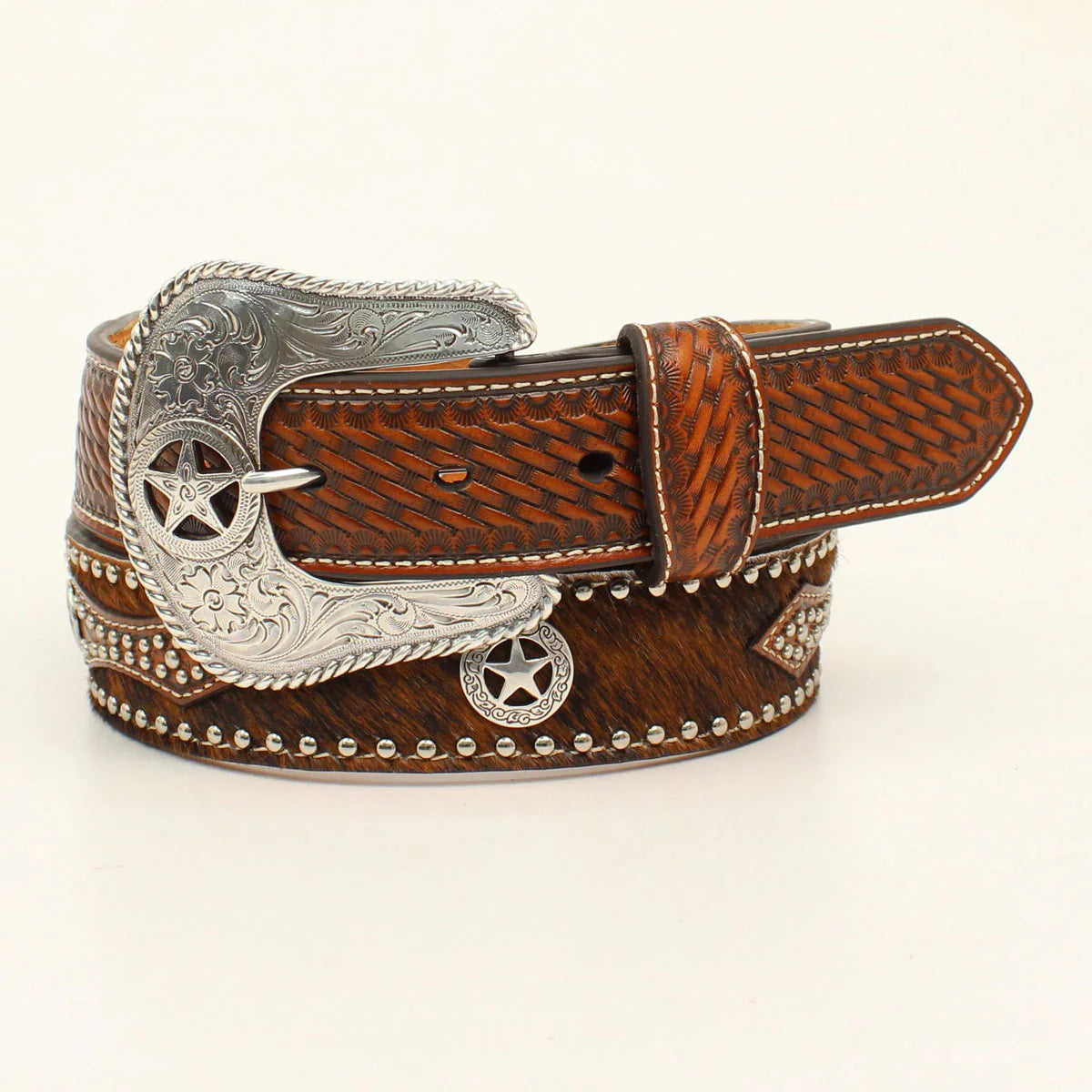 Leather Hair Star Belt - Henderson's Western Store
