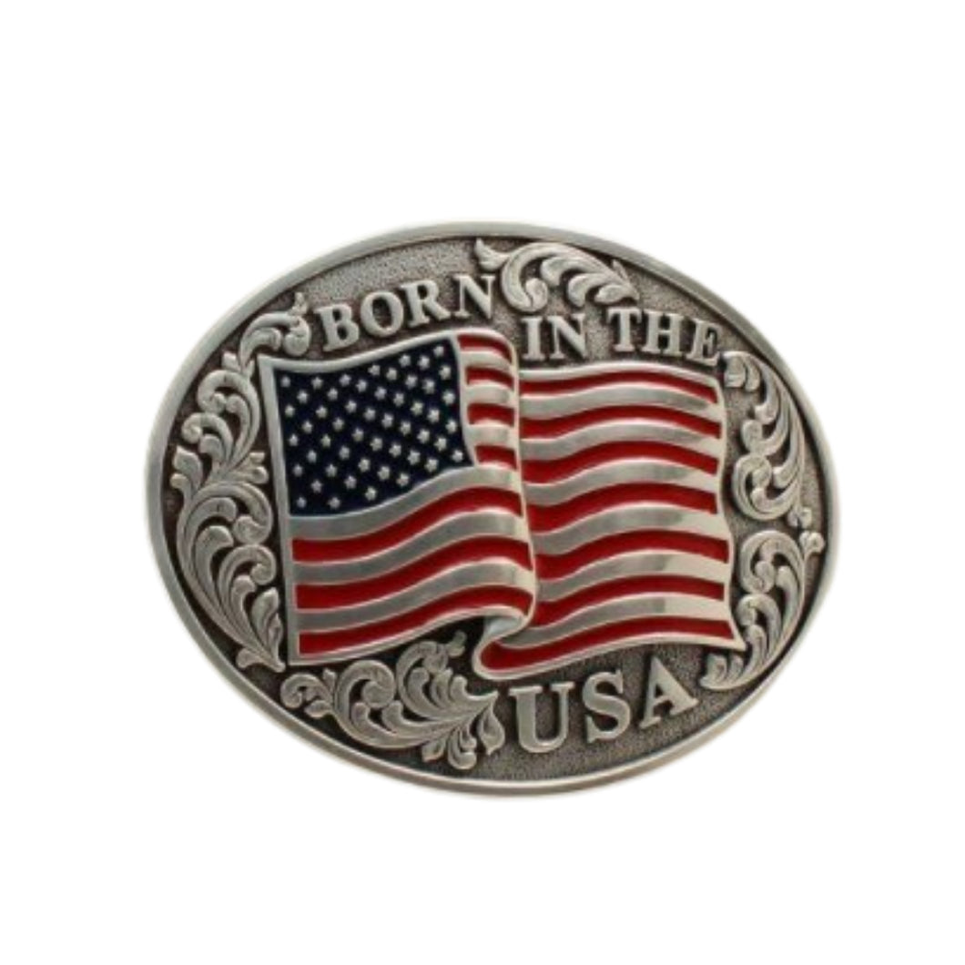 Born In The USA Belt Buckle - Henderson's Western Store