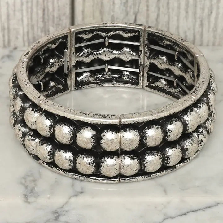 Western Chunky Dome Ridged Stretch Bracelet - Henderson's Western Store