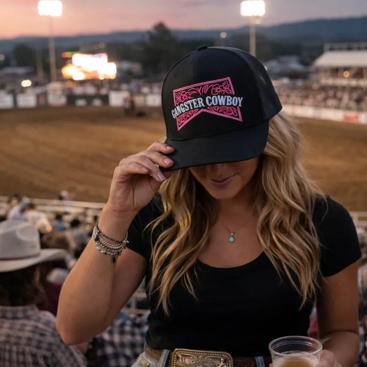 The Marb Snapback ~ Black & Pink - Henderson's Western Store