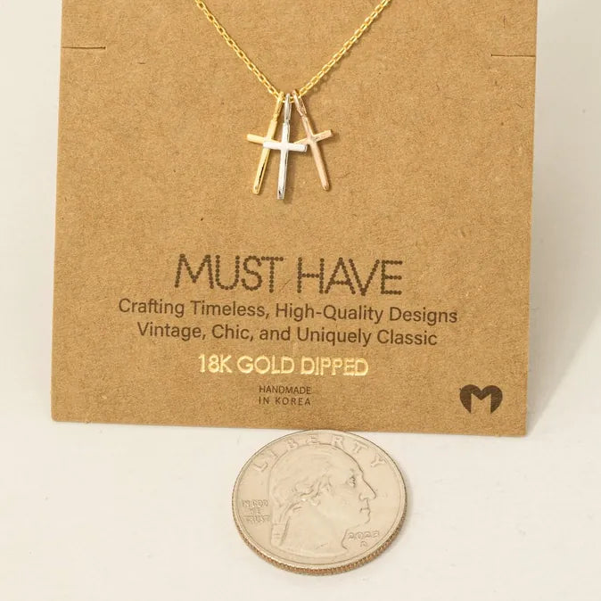 Triple Cross Pendant Necklace - Henderson's Western Store