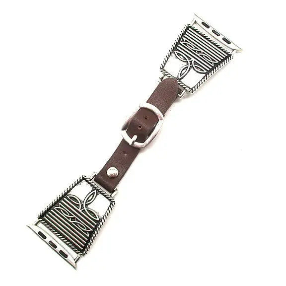 Western Leather Apple Watch Band ~ Boot Stitch - Henderson's Western Store