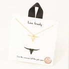 Live Freely Bull Head Pendant Necklace - Henderson's Western Store