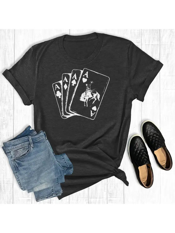 Cowboy Playing Cards Tee - Henderson's Western Store