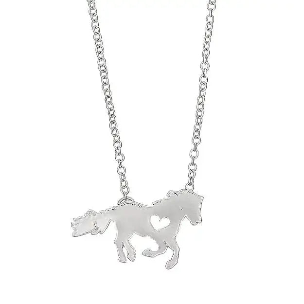Horses Head Necklace ~ Pony W/Heart - Henderson's Western Store