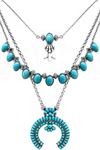 Western Squash Blossom Necklace Set ~ Turquoise - Henderson's Western Store