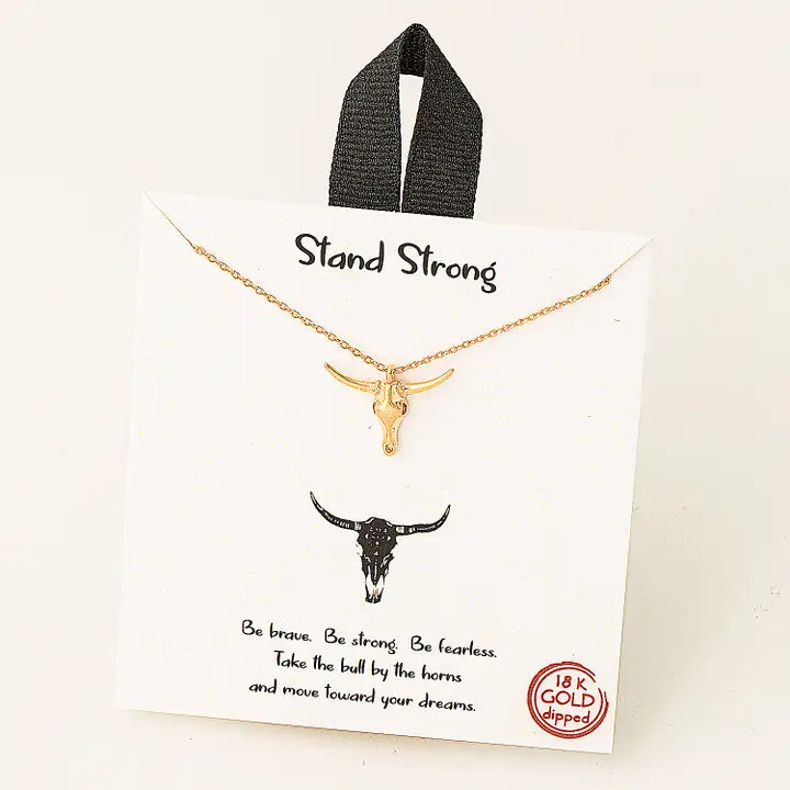 Stand Strong Longhorn Pendant Necklace - Henderson's Western Store