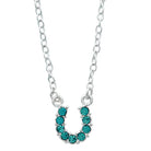 Horses Head Necklace ~Horseshoe~Aqua - Henderson's Western Store