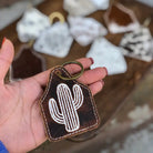 Cactus Vintage Cowhide & Leather Keychain - Henderson's Western Store