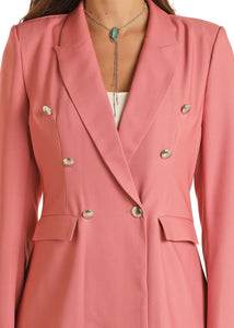 Load image into Gallery viewer, Ladies Solid Blazer by Rock &amp; Roll ~ Rose - Henderson&#39;s Western Store