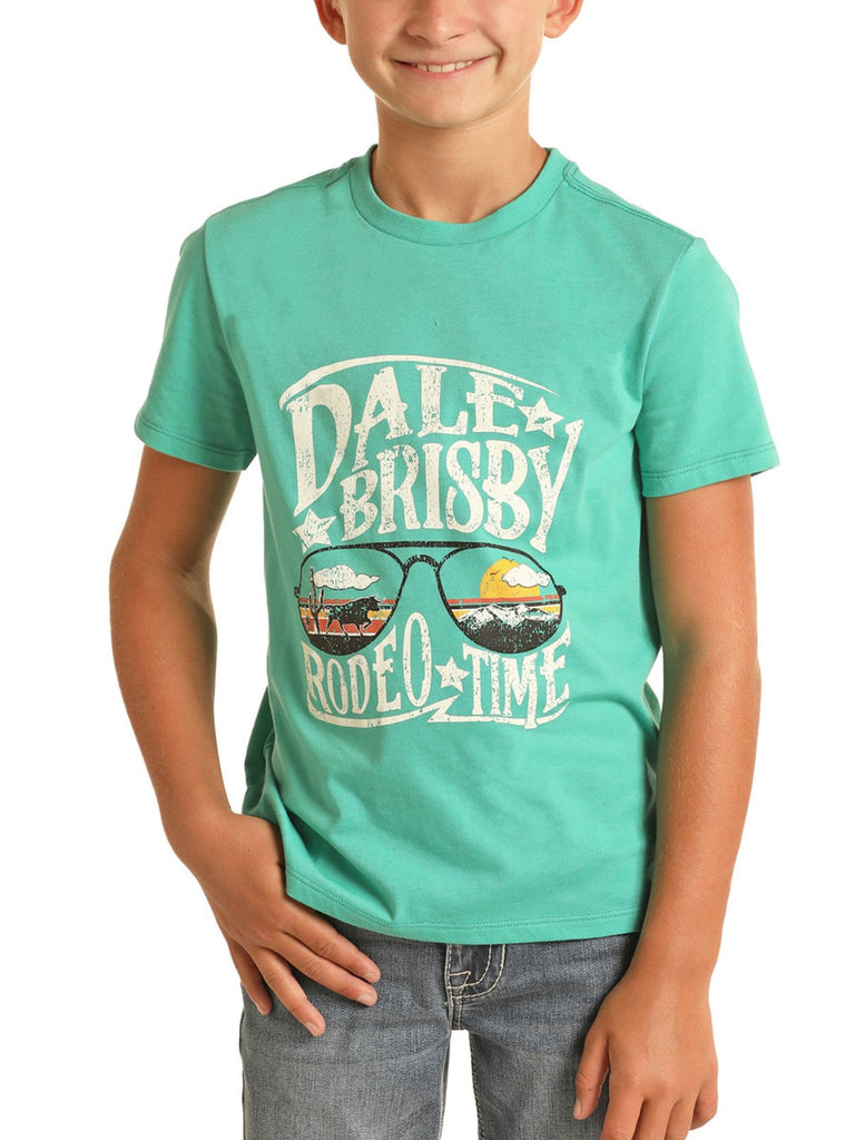 Boy's Rodeo Time Tee ~ Turquoise - Henderson's Western Store