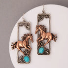 Western Wild Horse Dangle Earrings - Henderson's Western Store