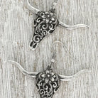 Western Filigree Patterned Steer Head Earrings - Henderson's Western Store