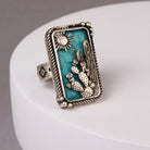 Western Desert Stretch Ring in Oxidized Silver-Tone Metal - Henderson's Western Store