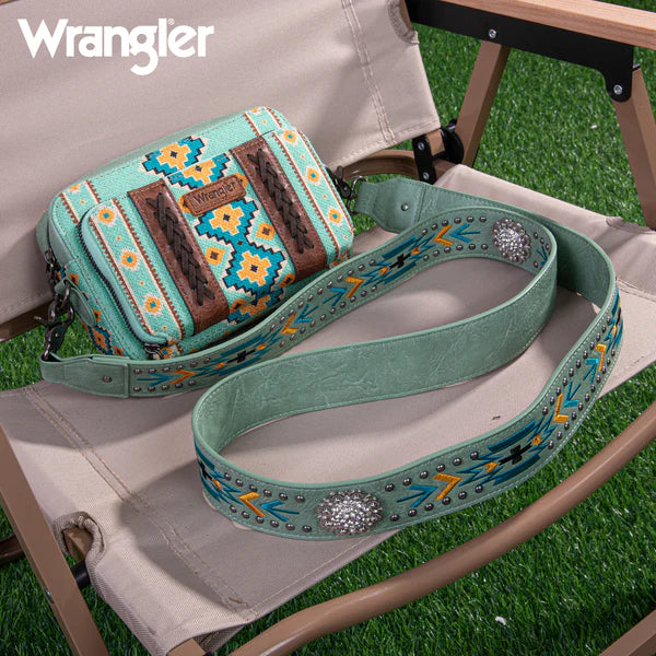 Wrangler Southwest Print Crossbody ~ Green - Henderson's Western Store