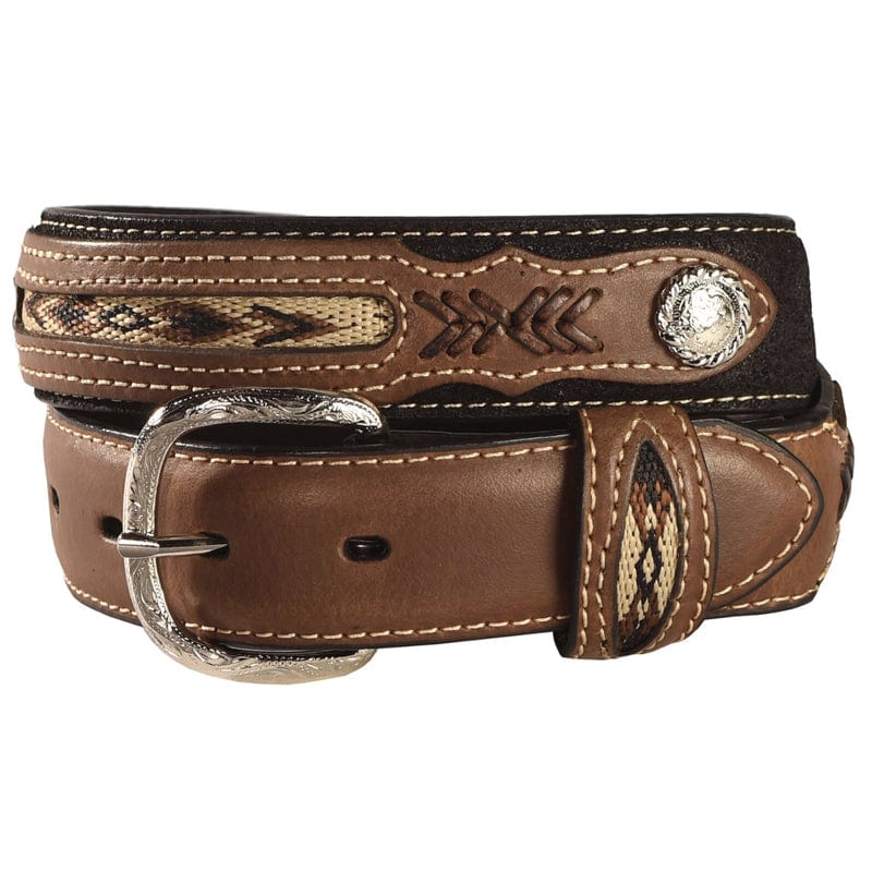Youth brown Leather W/Concho - Henderson's Western Store