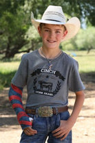Boy's Cinch Denim Tee ~ Gray - Henderson's Western Store